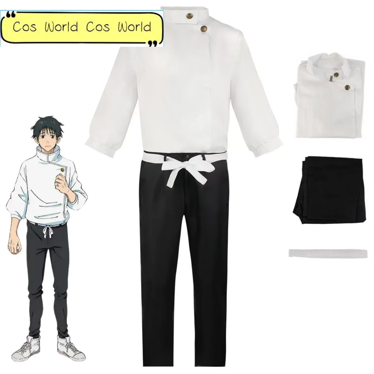 Аниме дзюдзюцу кайсен Юта Оkkotsu Seragam Kostum Косплей Топ и брюки Хэллоуин Вечеринка