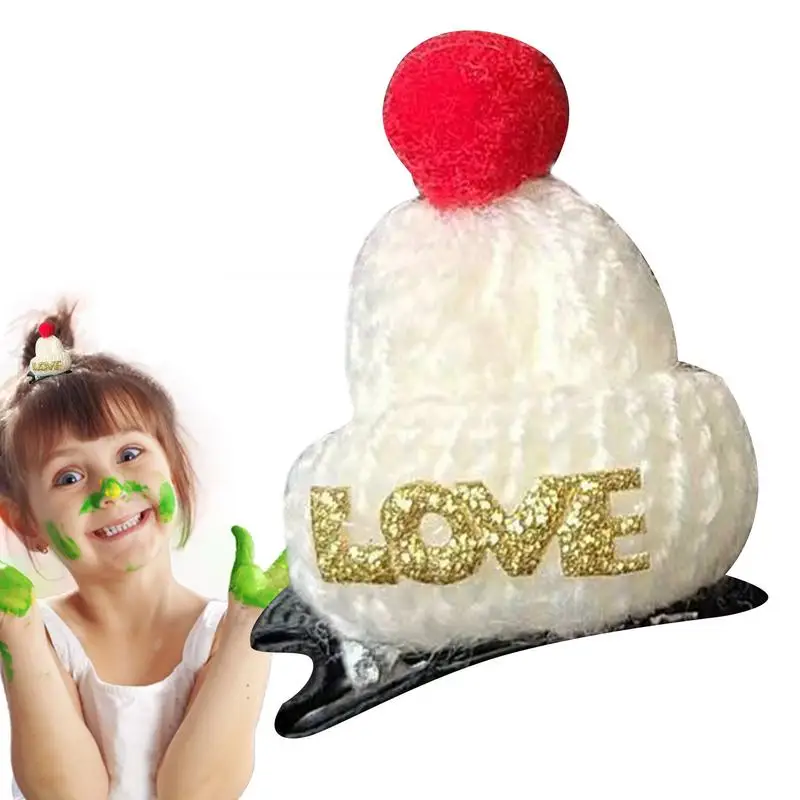 

Заколка для волос с Санта-Клаусом, вязаная Рождественская шляпа, заколка для волос, мягкие и Интересные детские модные заколки для путешествий, рождественской вечеринки