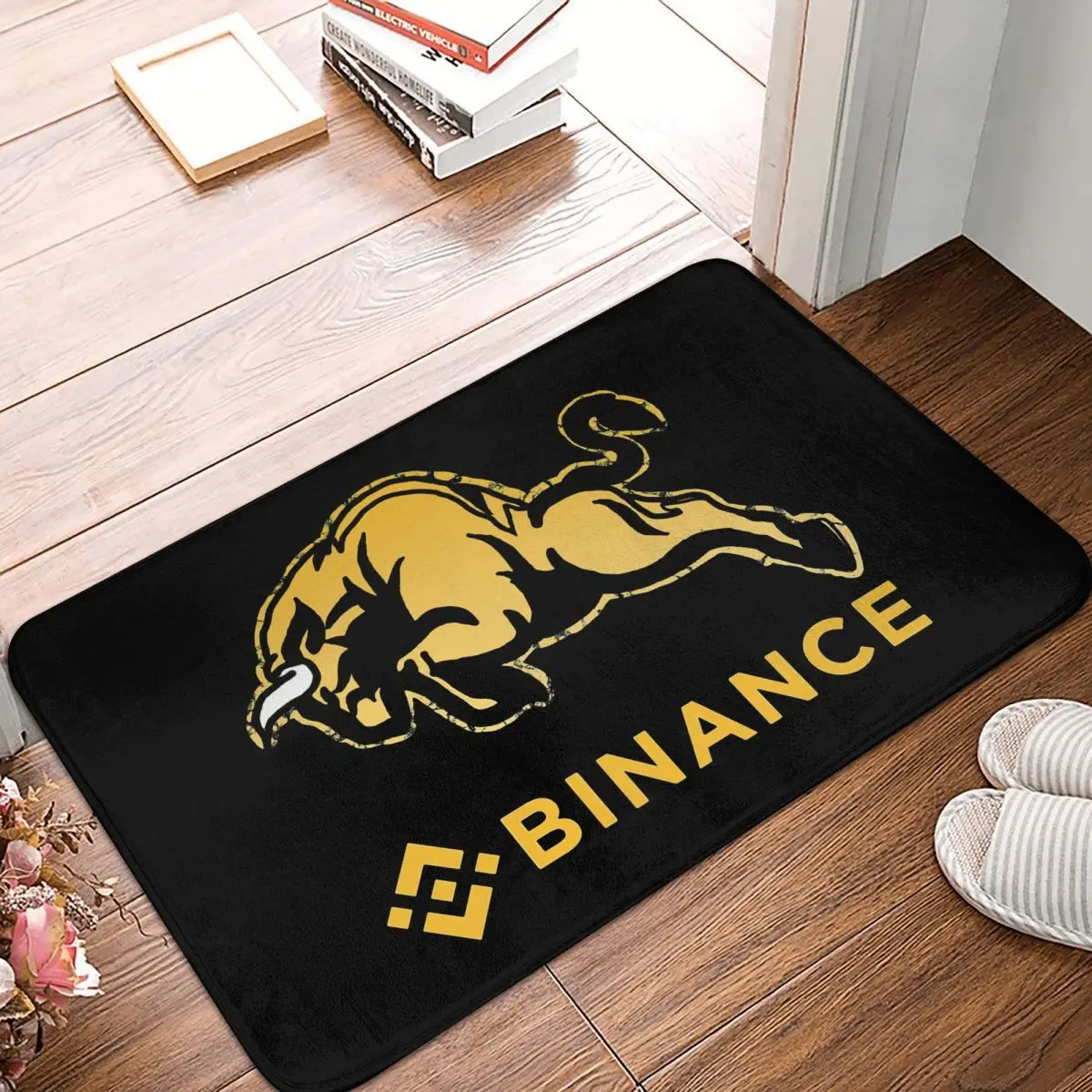 

Binance Coin Crypto Miners Non-slip Doormat BNB Bull Bath Kitchen Mat Welcome Carpet Indoor Pattern Decor