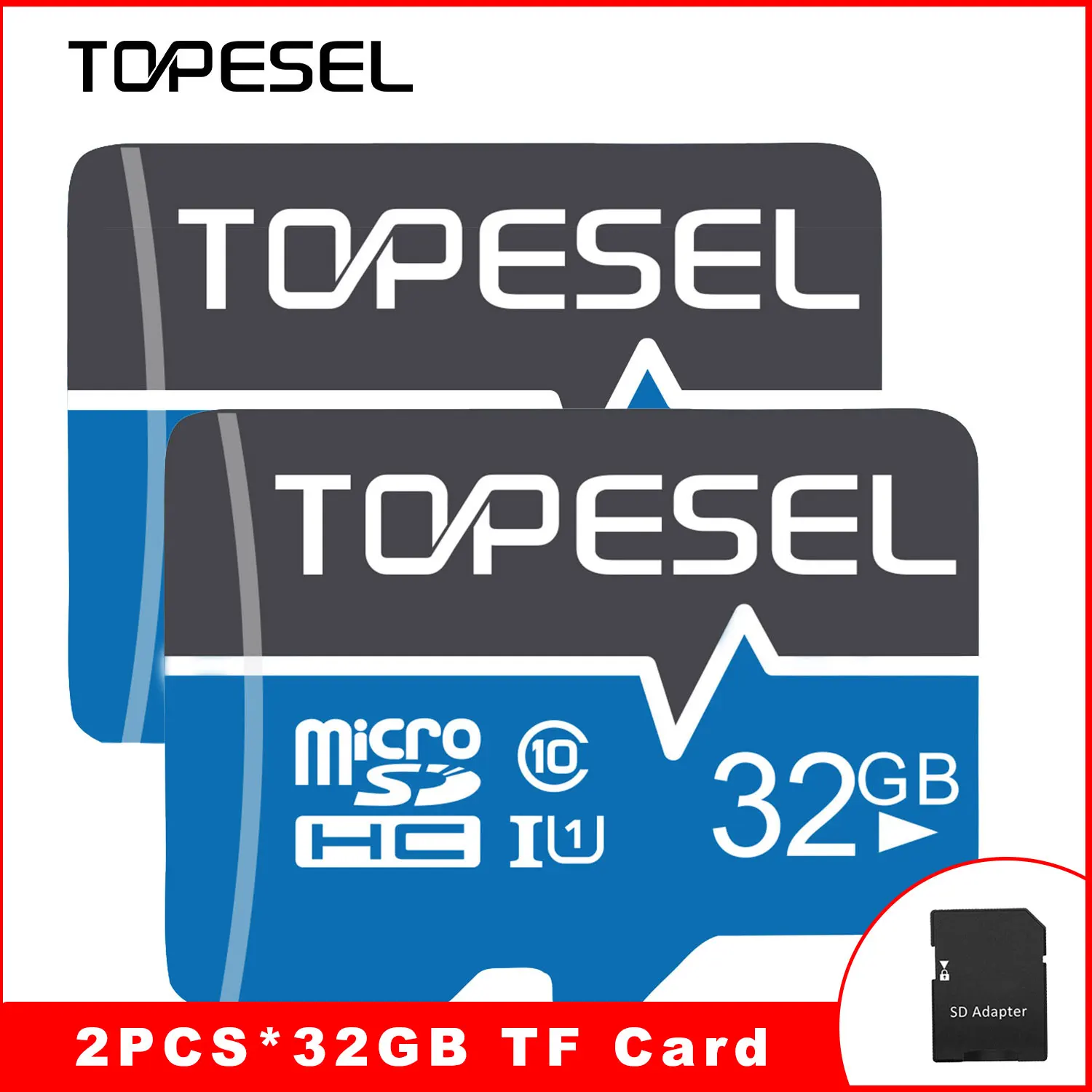 TOPESEL 2PCS 32GB SD Memory Card U1 Class 10 Microsd Cards 3PCS 5PCS 10PCS TF Card Mini MicroSD For Dash Cam Smartphone Camera