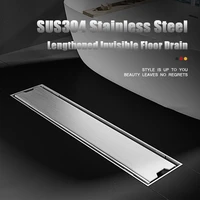 long invisible floor drain sus304 stainless steel thickened deodorant bathroom accessories suitable for shower and toilet