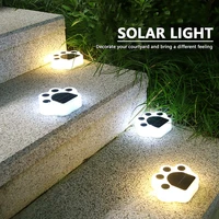 4pcs cat claw shape solar ground plug lawn lamps outdoor waterproof landscape step ladder lights for patio garen wall decoration