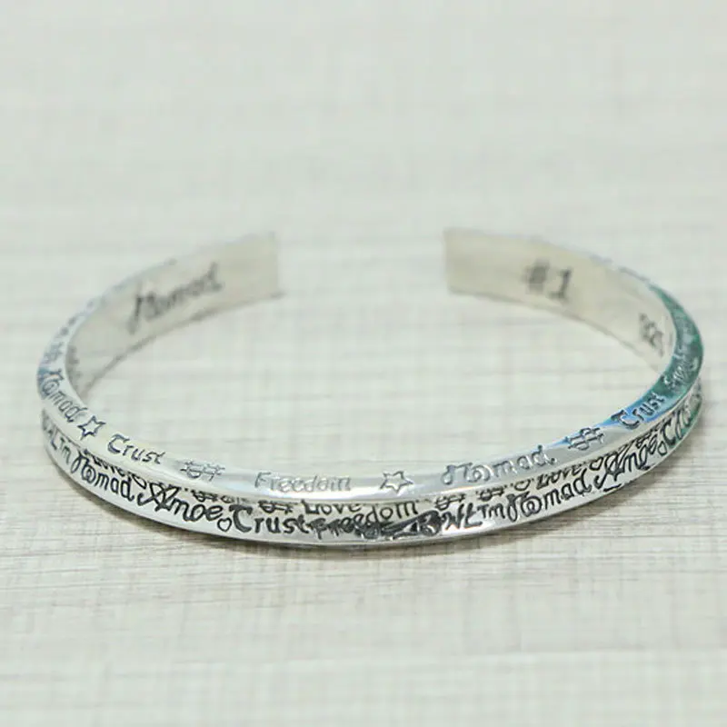 Мужской браслет из серебра 925 пробы в стиле панк хип-хоп