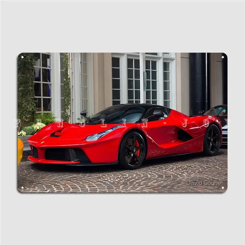 Фото Laferrari в красном плакате, металлическая табличка, клубная домашняя стена, индивидуальные таблички, жестяные вывески, плакаты №2