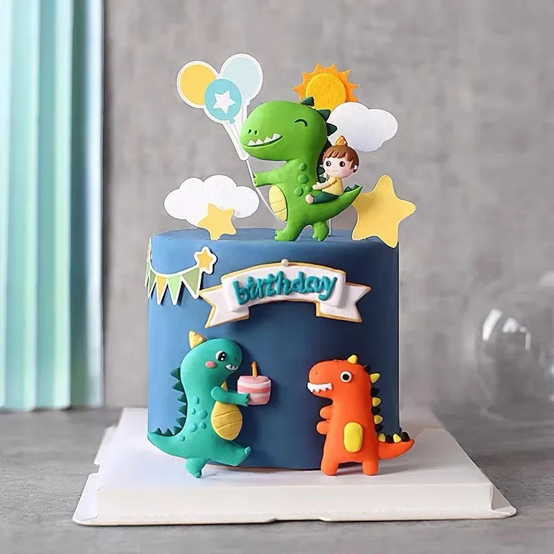 

Dinosaur Cake Decoration Happy Birthday Dino Cake Topper Jurassic World Accessories Jungle Top Pastry Deco Ornament Baby Shower