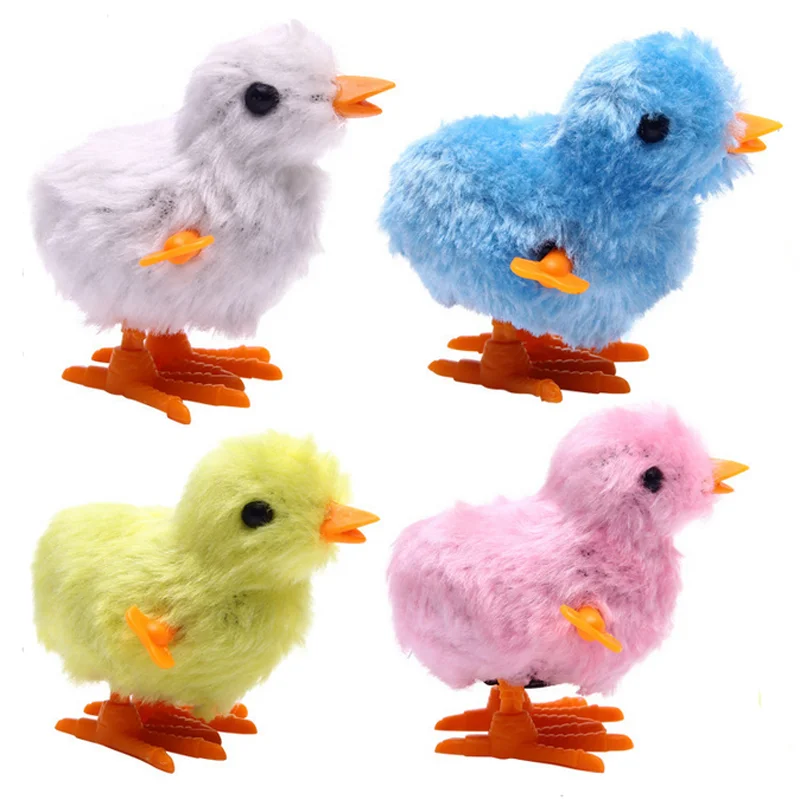 

Kids Clockwork Cartoon Chick Plush Wind Up Kids Educational Chicks Jumping Walking Toys for Children Baby Funny Toys 4 Colors