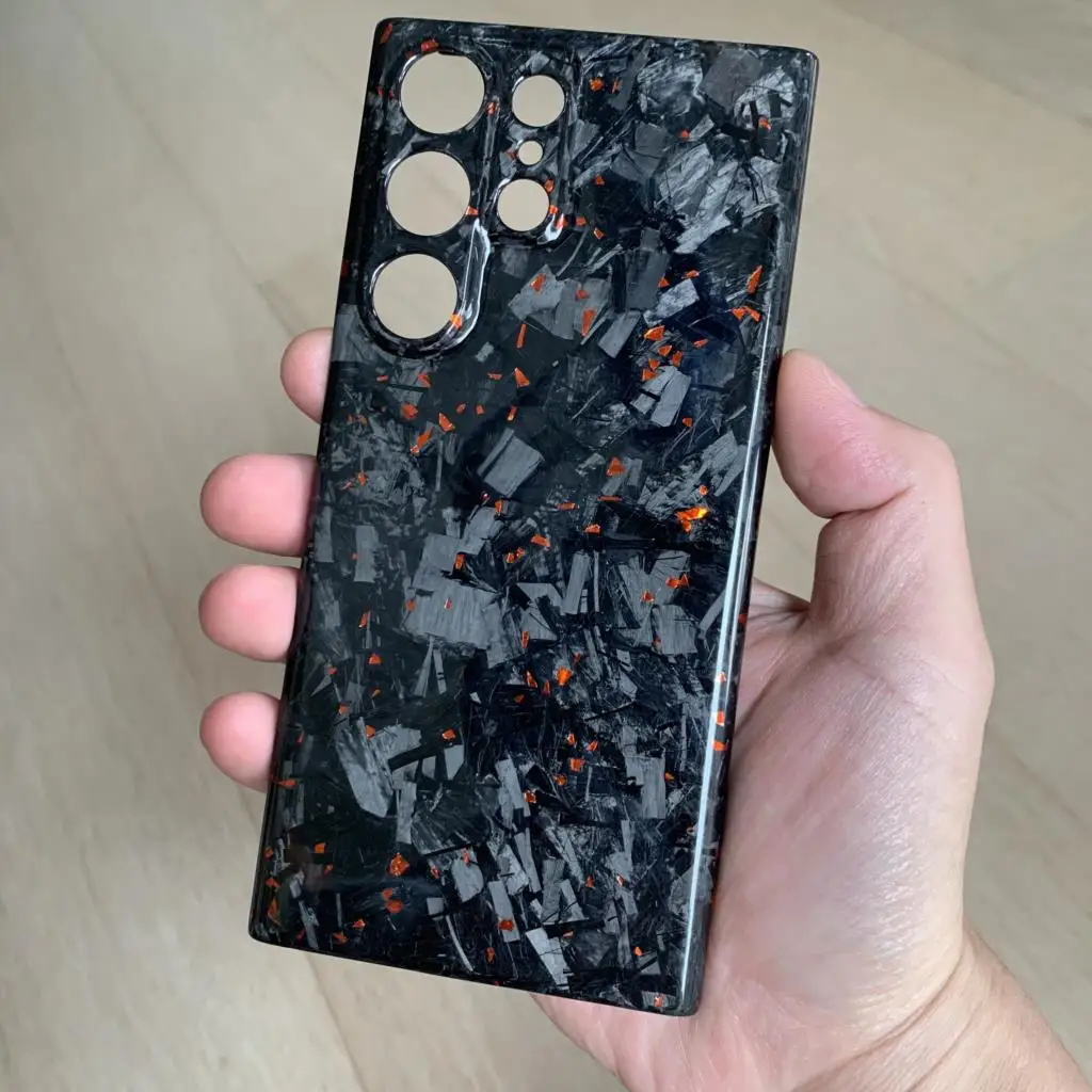 100% настоящий кованый чехол из углеродного волокна для Samsung Galaxy S23 Ultra роскошный