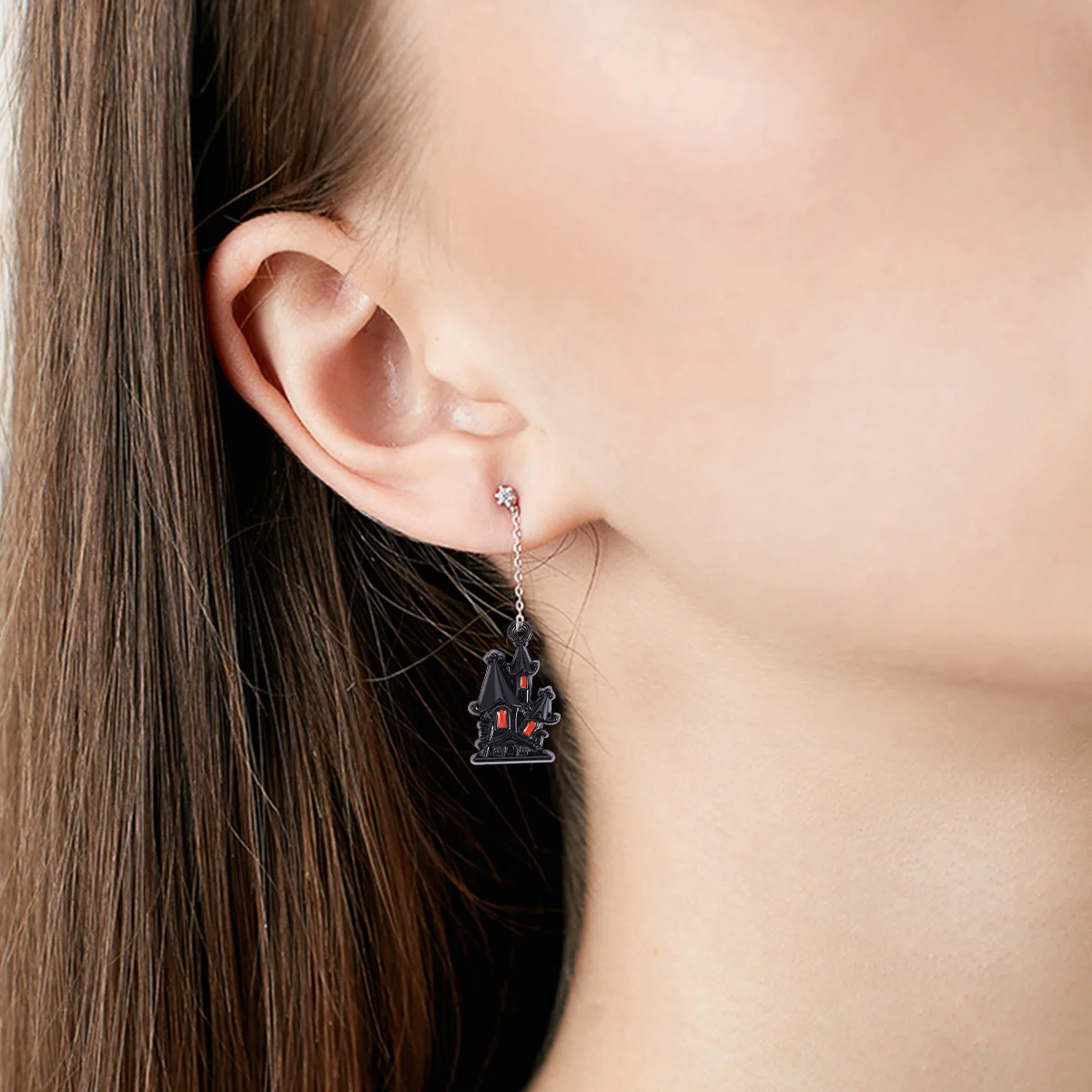 

20 Pcs Castle Pendant Accessories Halloween Charm Necklace Pendants Plating Alloy