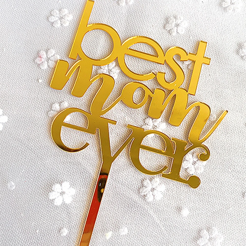 Новинка 2022 топпер для торта мам из акрила розовое золото на день матери лучшей