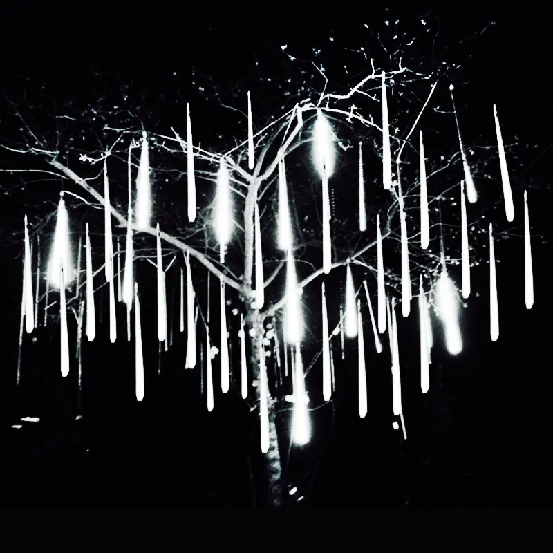 

30/50cm 8 Tubes solar Meteor Shower Fairy Lights Garlands Christmas Tree Decorations Street Outdoor Wedding Navidad Lights Xmas