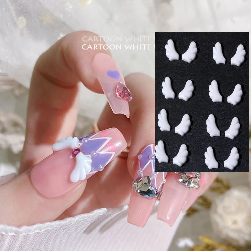 

200pc Mixed Nail Angel Wing Charm UV Polish Manicure Decoration Fly Little Angel Wings For Nails Tip Part Design Tip Accessories