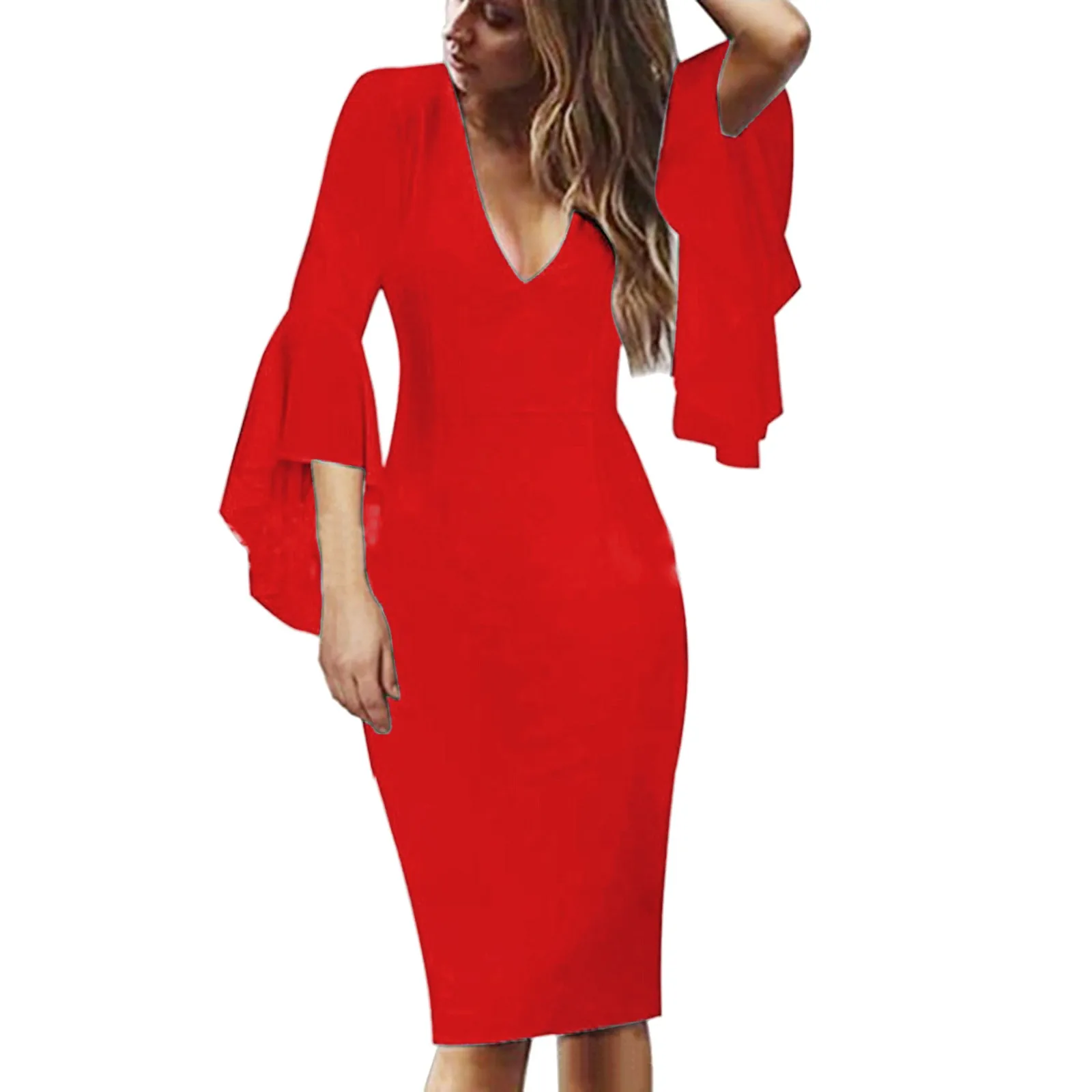 

Женское сексуальное платье с глубоким V-образным вырезом, вечернее платье, банкетное приталенное сексуальное платье, коктейльное платье дл...