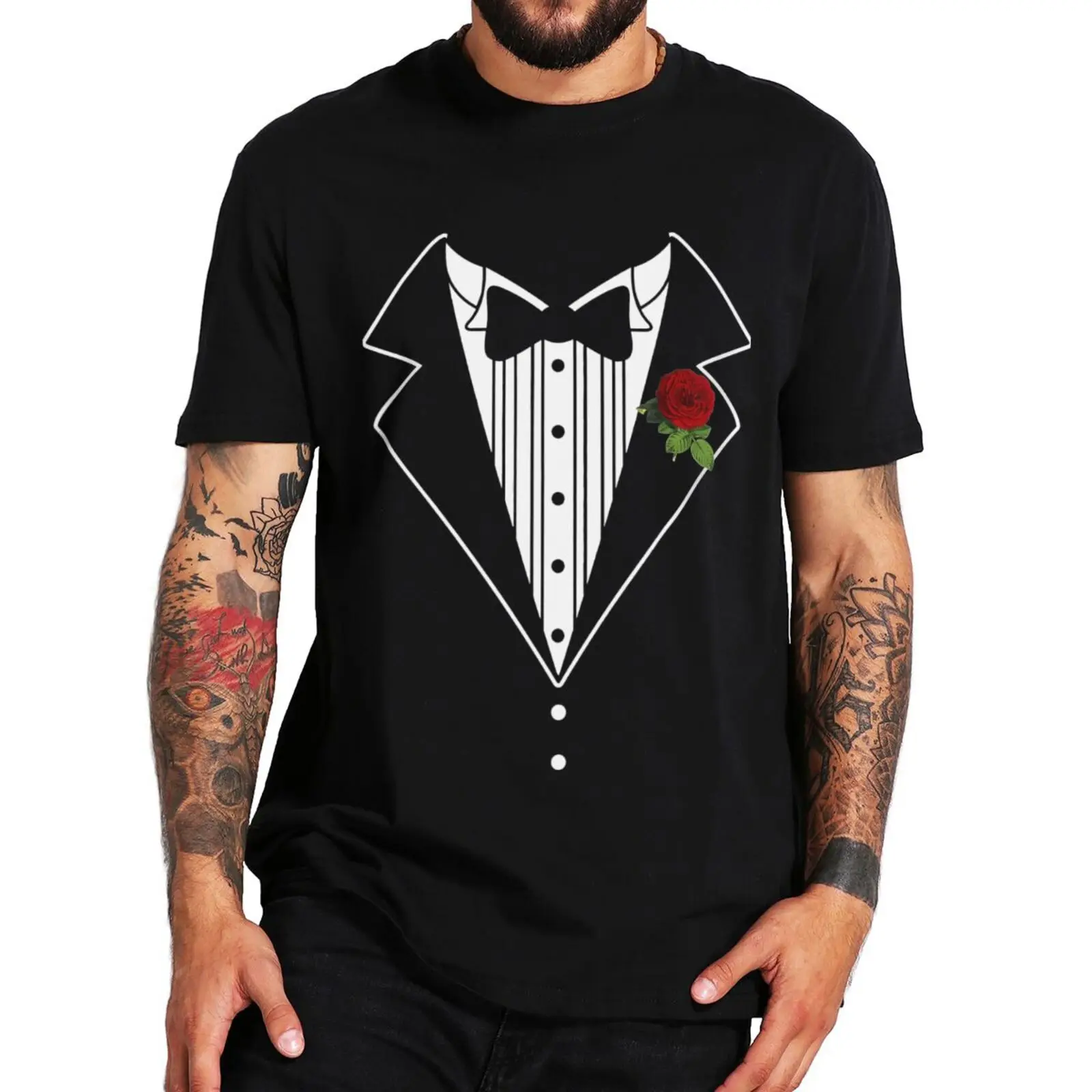 

Funny Tuxedo Suit T Shirt Humor Creative Design Hipster Graphic Short Sleeve Casual 100% Cotton Unisex Summer Oversized T-shirt