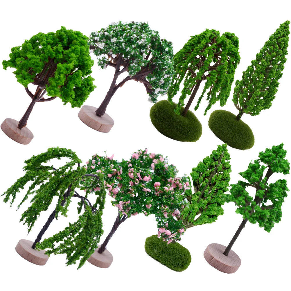 

8 Pcs Model Train Sets Simulation Tree Office Desk Decorations Small Mini Landscape Micro