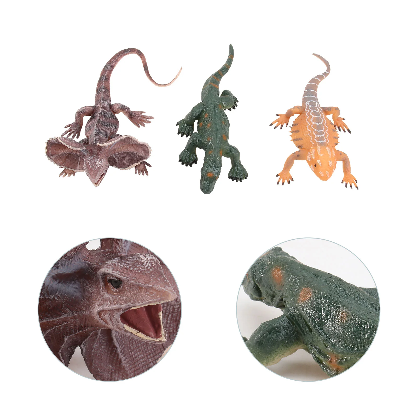 

3pcs Animal Model Adornment Simulation Lizard Toy Static Solid Animal Model
