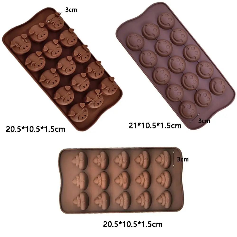 Силиконовые мини-формы для шоколада в форме смайликов и свиней. Экологичная