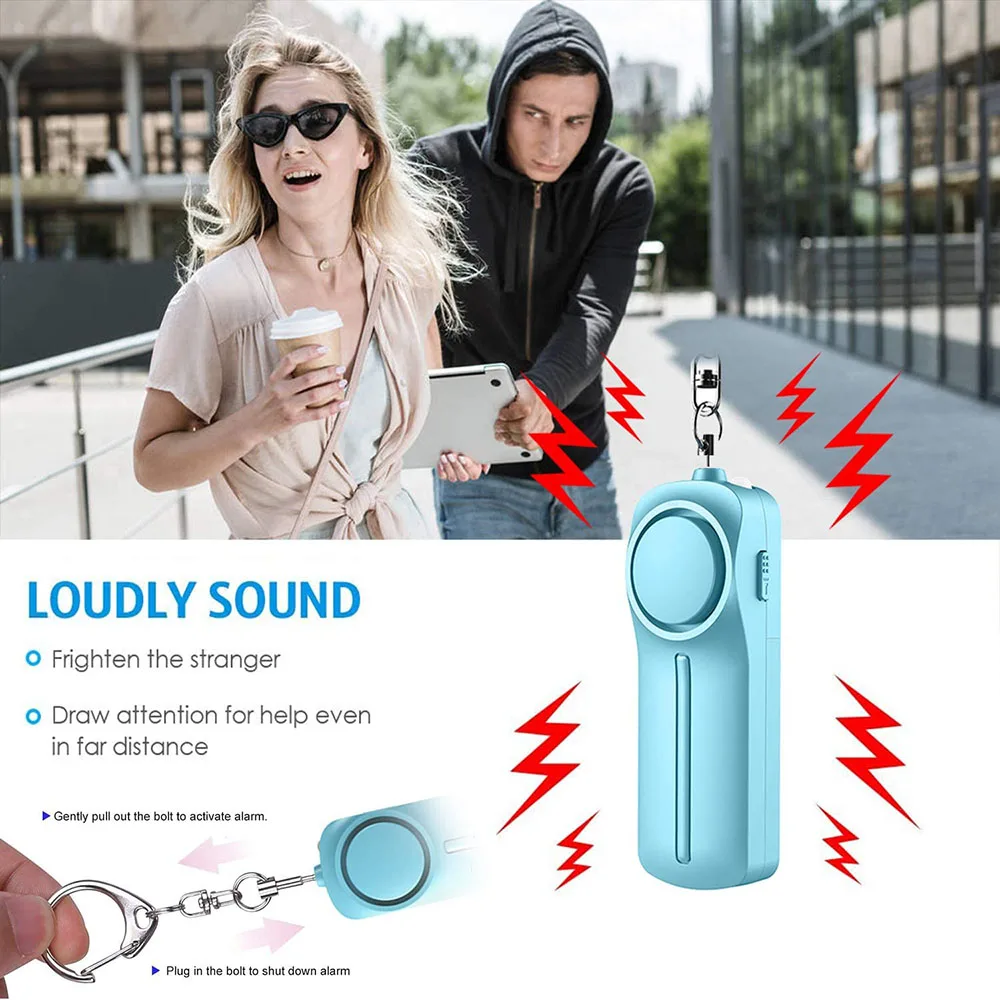 

1PCS Flashlight Keychain Self Defense Anti-pervert Alarm Practical Self-defense Keychain Emergency Attack Safety Security Alarm