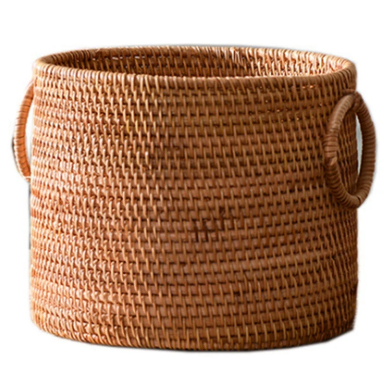 

Vietnam Hand-Woven Rattan Coffee Table Desktop Remote Control Debris Storage Basket Round Storage Bucket