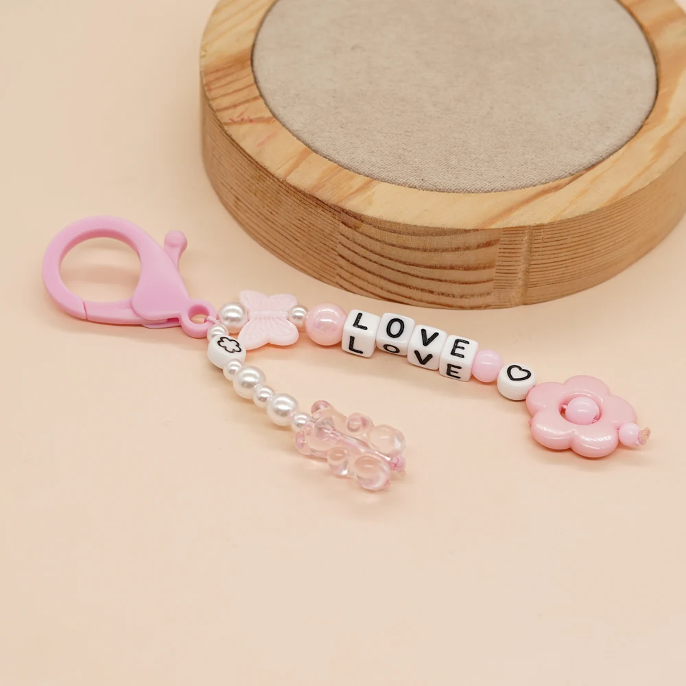 Go2Boho аксессуары для ключей с надписью Love жемчужные брелки бабочками модные