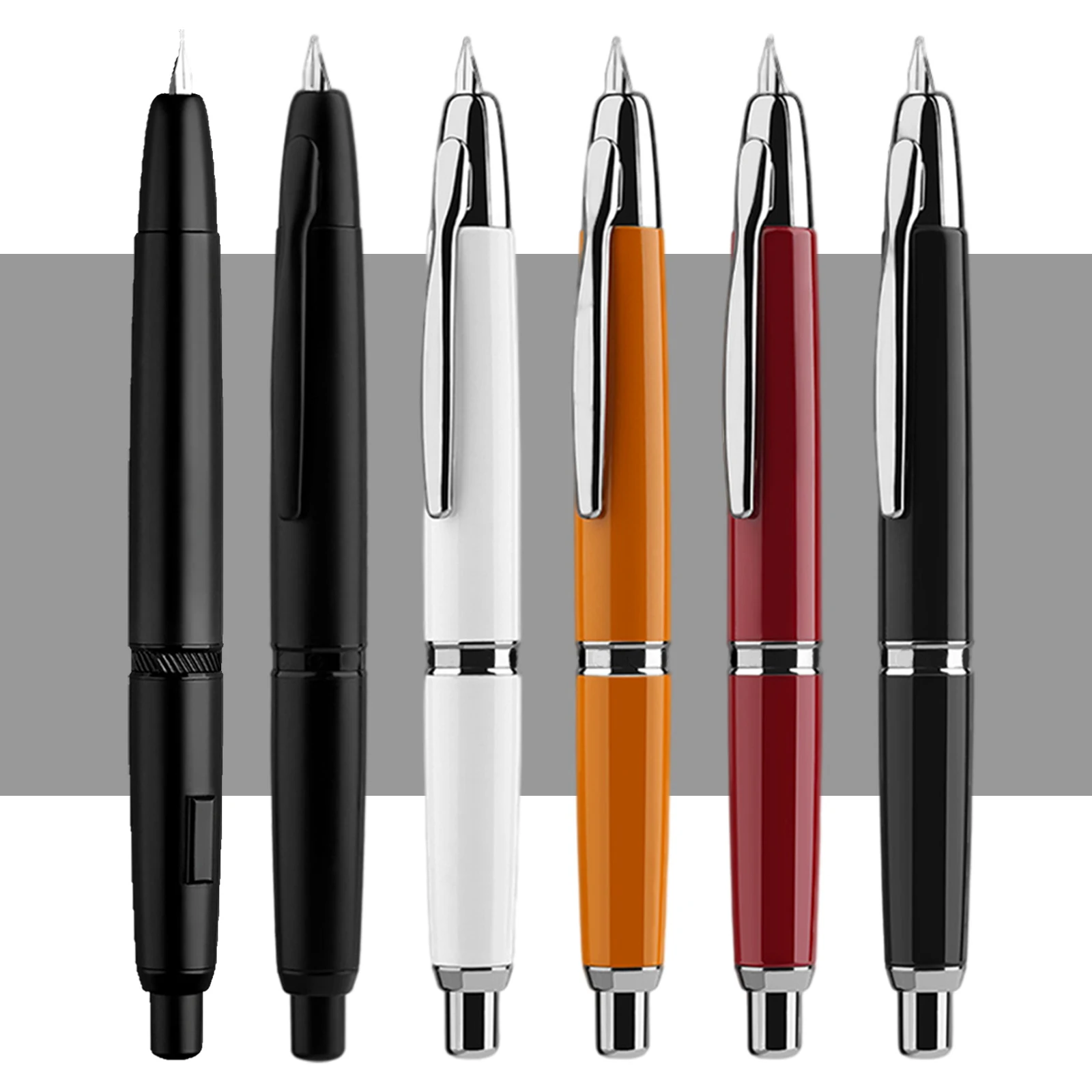 

MAJOHN A1 Press Fountain Pen Retractable Extra Fine Nib 0.4mm Metal Ink Pen with Converter for Writing new color