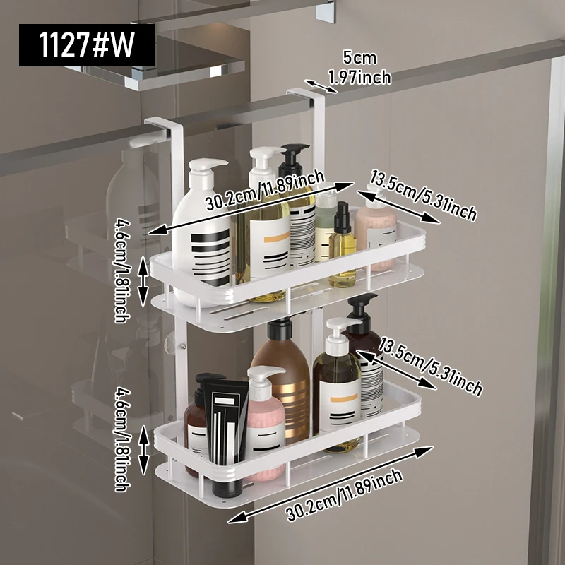 

Двухуровневая настенная полка для ванной комнаты