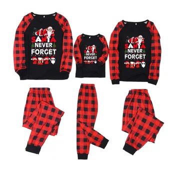 2022 Christmas Family Matching Sets Quality Christmas Family Pajamas Fashion Parent-Child Home Suit Kids Clothes Xmas Costumes 1