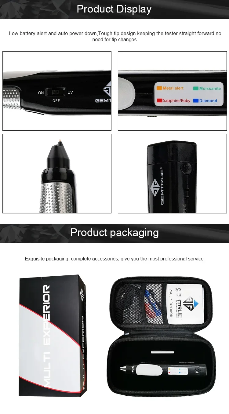Превосходная ручка для тестирования драгоценных камней идентификации алмазного