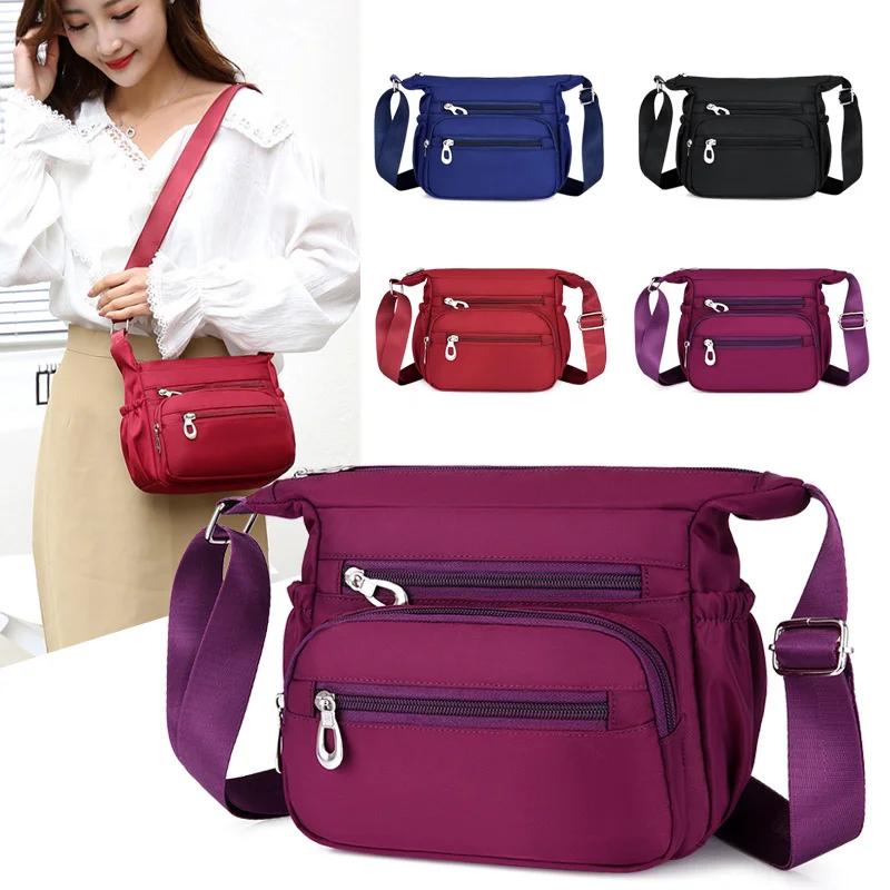 

Bag women 2022 new nylon messenger bag women's middle-aged mother's bag multi-layer canvas single shoulder bag