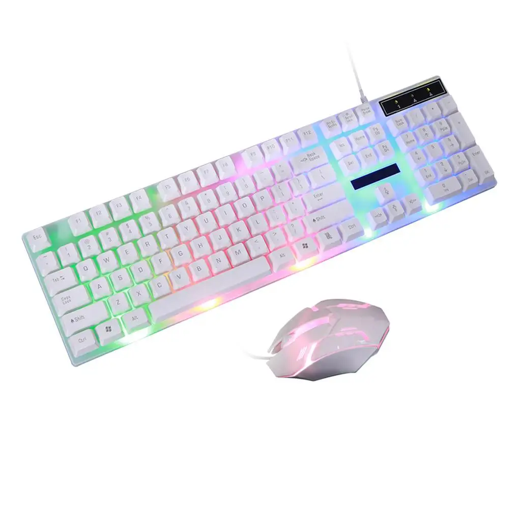 G21B Wired Keyboard Mouse Set Notebook Desktop Key Board Suit Gaming Keypad Fluent Typing for Office Game Black