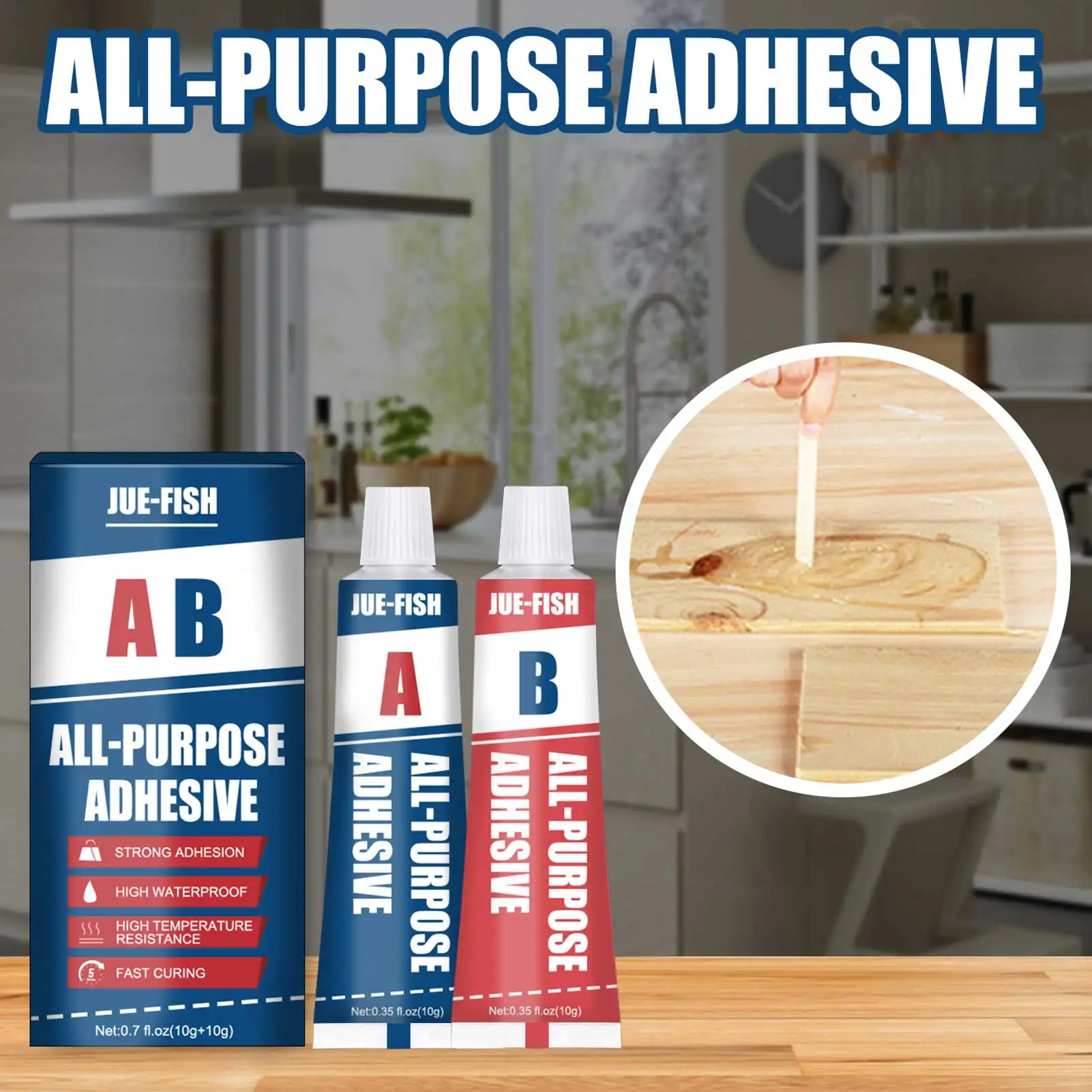 

High Temperature 100g AB Glue Metal Repair Glue Cast Iron Steel Strength Repairing Adhesive Waterproof Transparent Quick Drying