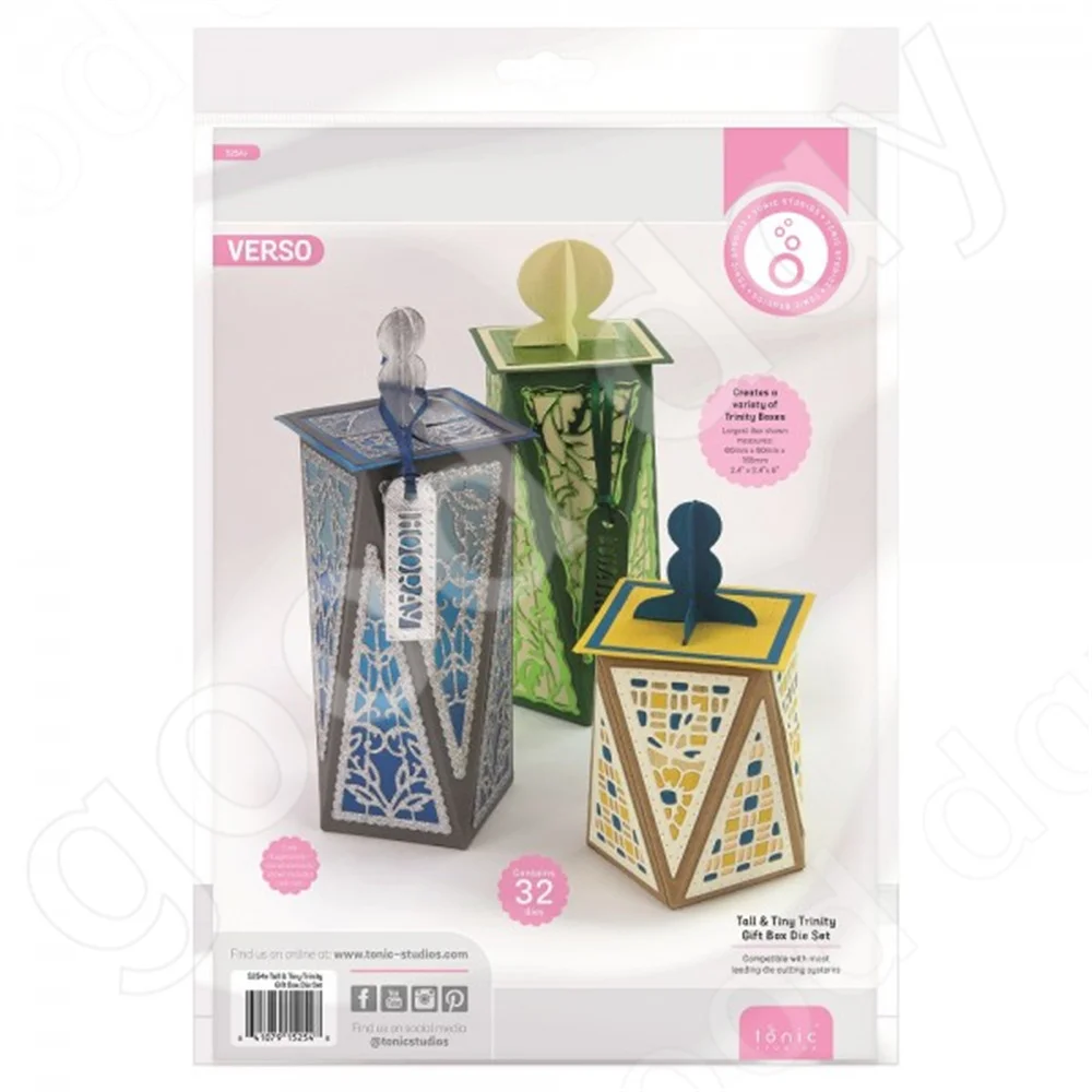 

Arrival Tall & Tiny Trinity Gift Box Metal Cutting Dies Scrapbook Diary Decoration Embossing Template DIY Card Handmade 2023 New