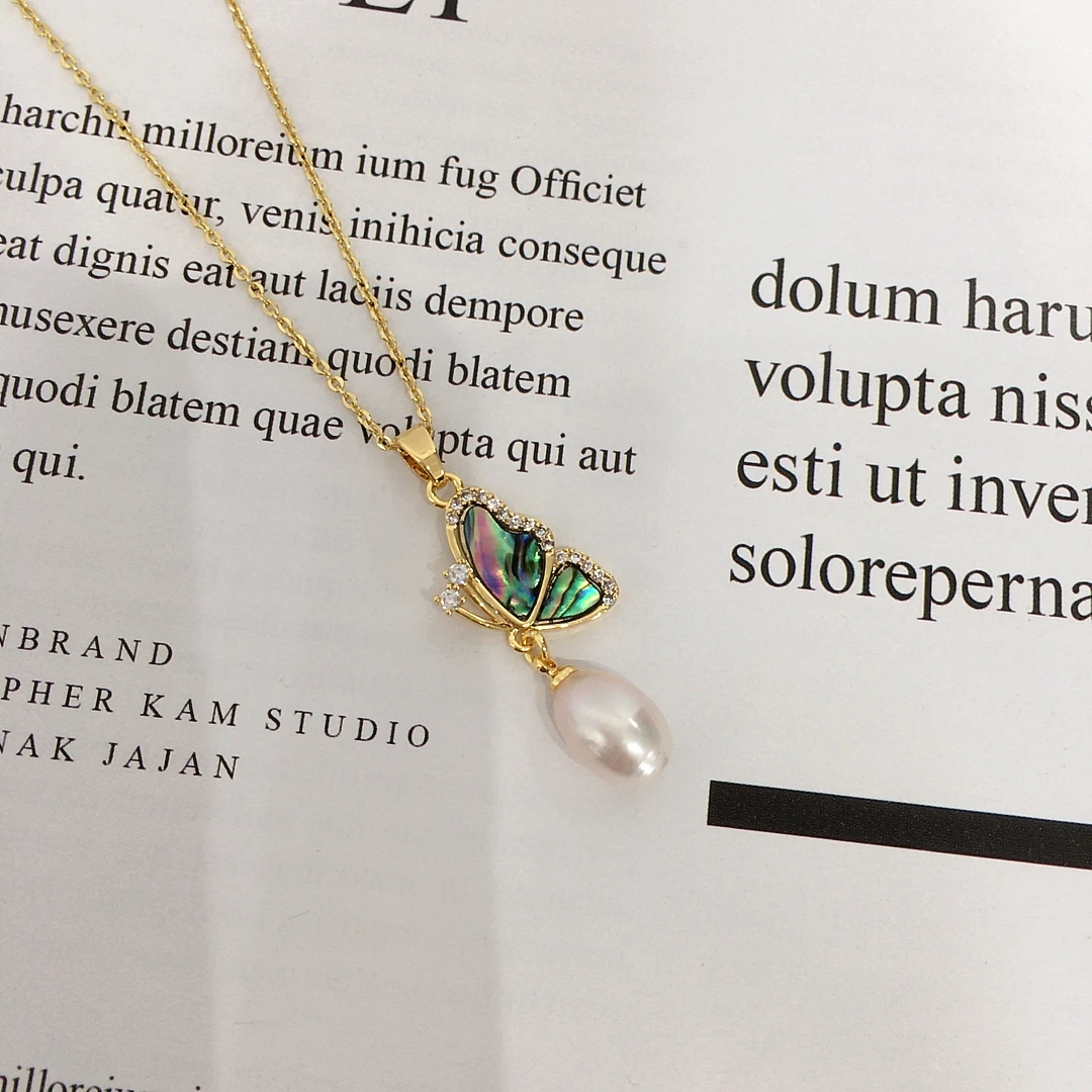 ZHBORUINI натуральный пресноводный жемчуг кулон морское ушко Fritillaria маленькая свежая