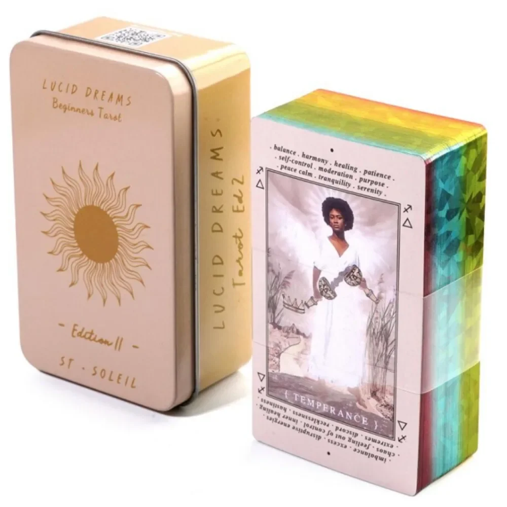 Manara Таро колода в жестяной коробке с позолоченными краями для раскрытия удачи