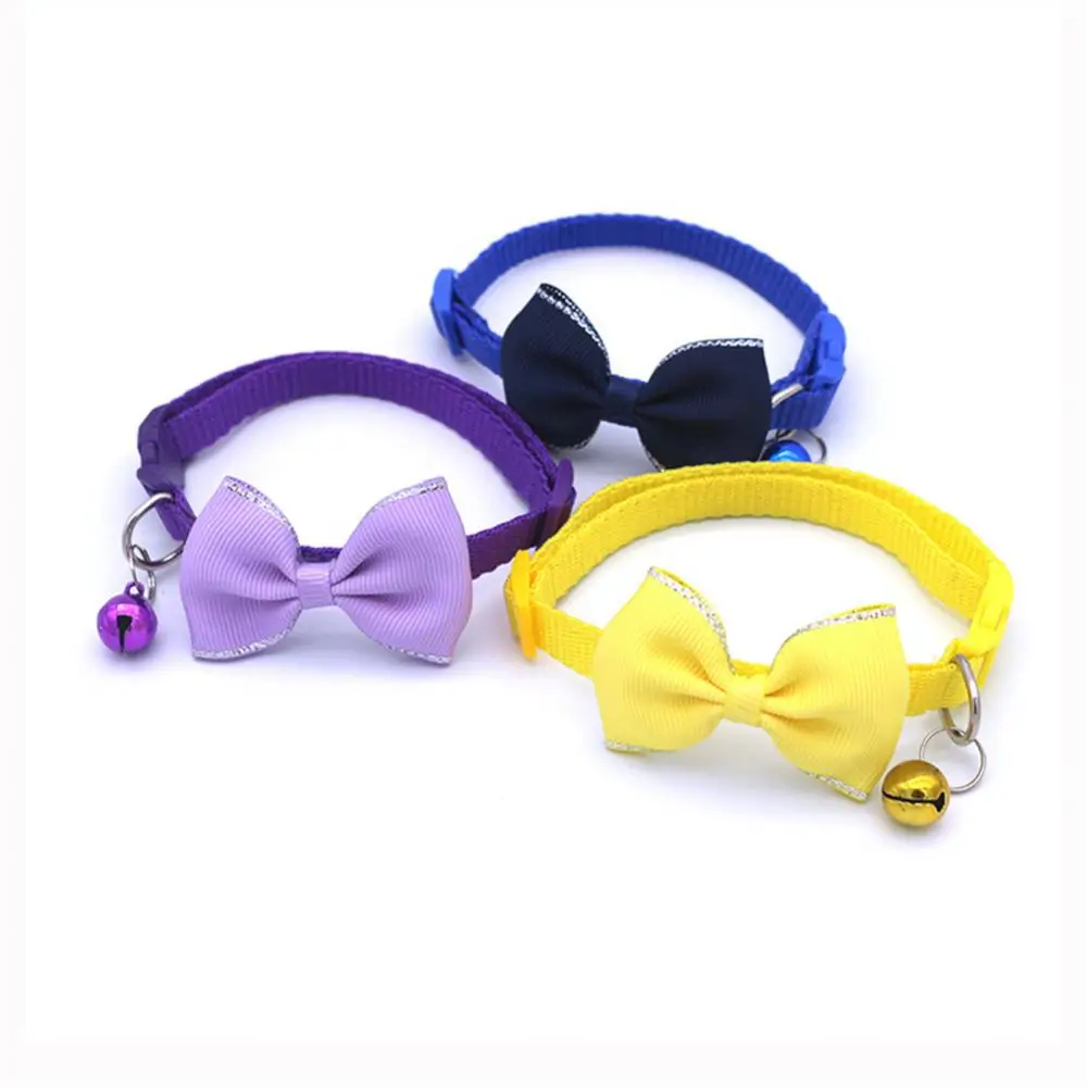 

New Pet Bow Bell Collars Cute Cat Pet Supplies Multicolor Adjustable Pet Dressing Tool Pet Cat Collars & Leads Accessories