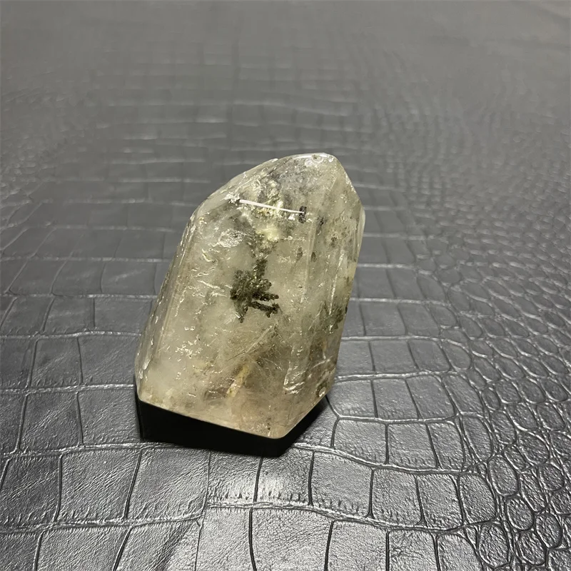 235 г прозрачный лемуриан семена кварца зеленый призрак кварц натуральный кластер