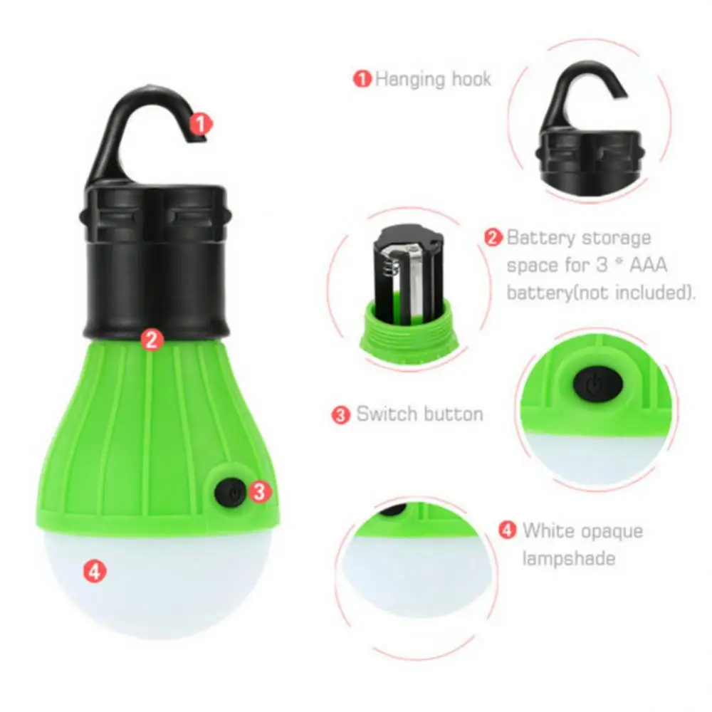 

1~5PCS Portable LED Camping Lantern Battery Operated Tent Lamp Waterproof Emergency Lantern Light Bulb Light For Hiking Fishing