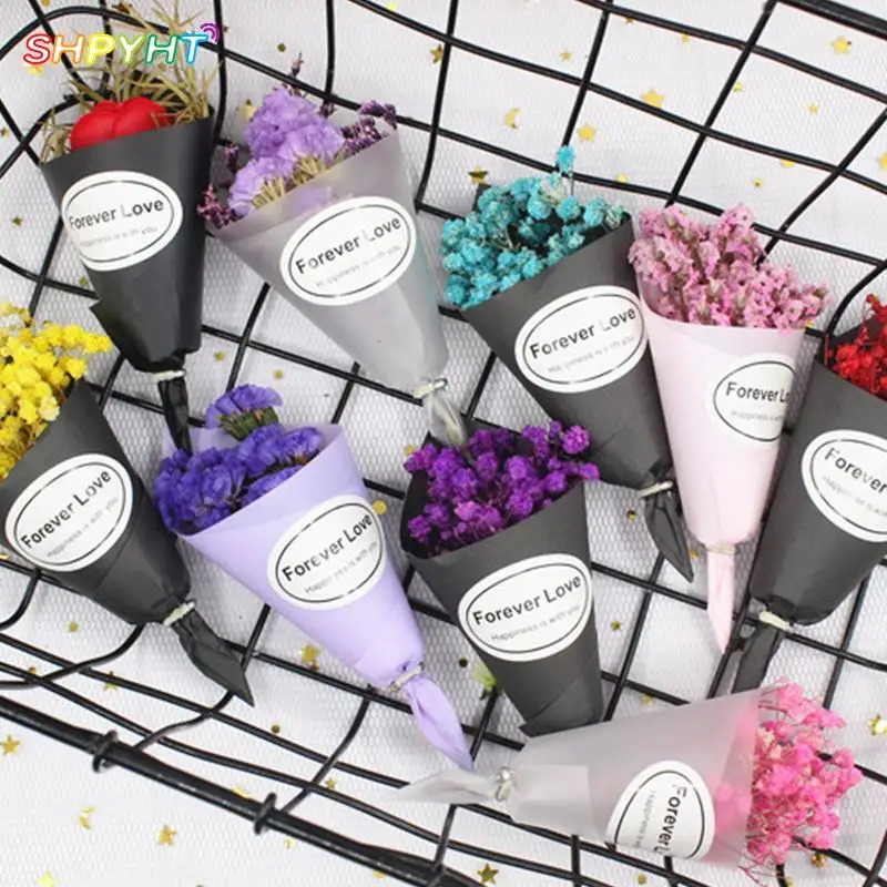 

1PCS Mini Doll House Mini Dried Flower Bouquet Full Of Stars Gift Life Scene Model With Box Doll Decoration