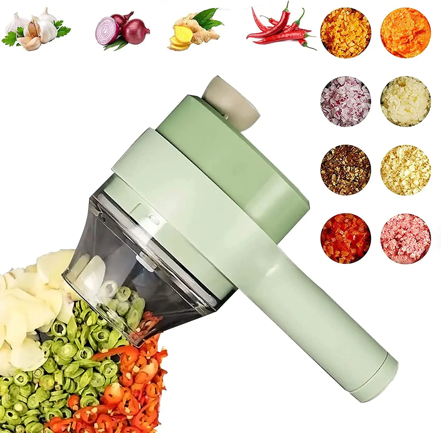 

1pc Multifunction Electric Garlic Slicer Masher Meat Grinder Chili Vegetable Crusher Chopper Cordless Handheld Food Processor