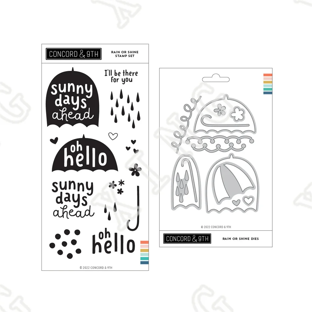 

2022 New Rain or Shine Clear Stamps Metal Cutting Dies and Silicone Stamps Set Scrapbook Diy Decoration Craft Embossing Stencils