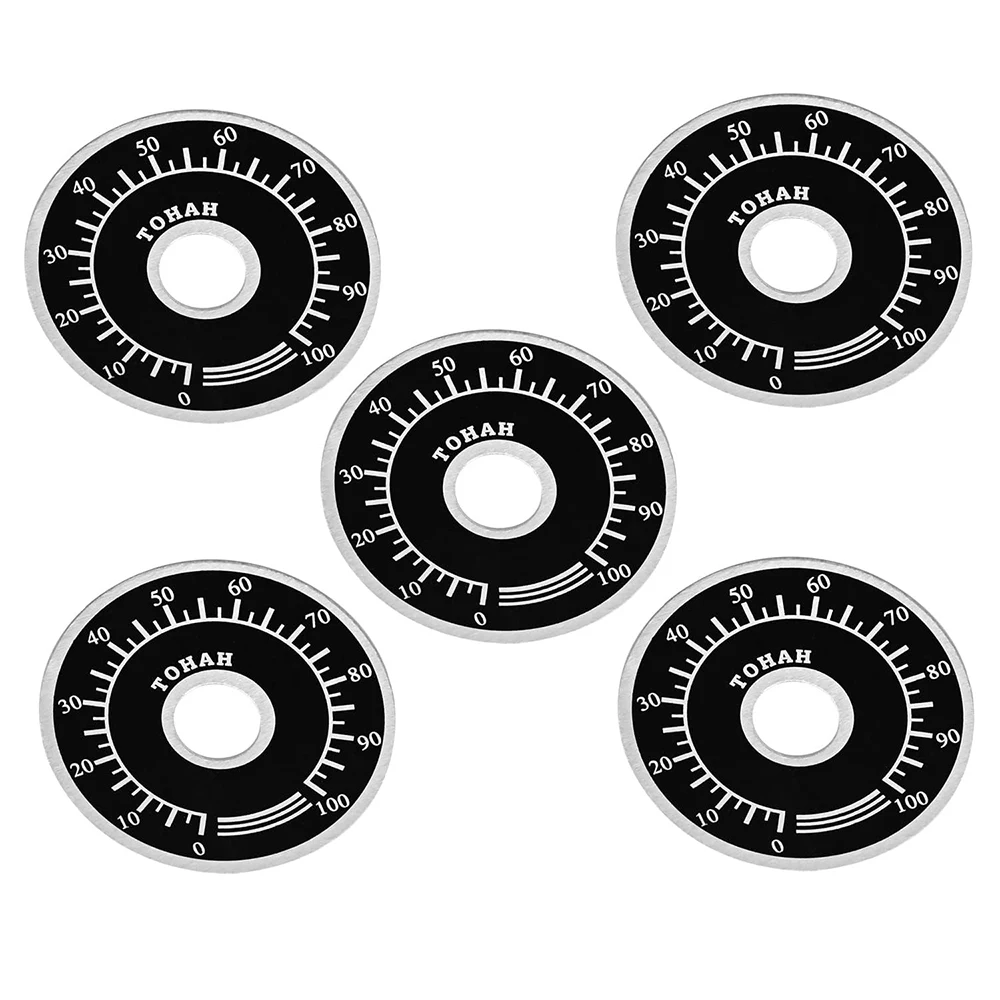 

5PCS Potentiometer Knob Diameter Digital Dial Scale Plate Volume Control Cap Rheostat Variac Transformer Face Plates Black 40mm