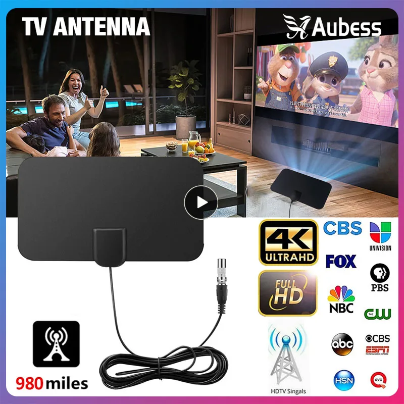 Цифровая телевизионная антенна 4K для мирового цифрового ТВ 1080P 20 дБ с высоким коэффициентом усиления HD для домов на колесах, уличная автомобильная антенна для помещений, телевизионная антенна Hdtv