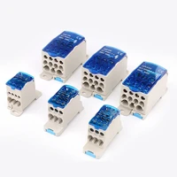 80125160250400500a din rail junction box one in multiple out terminal blocks power electric connector distribution box ukk