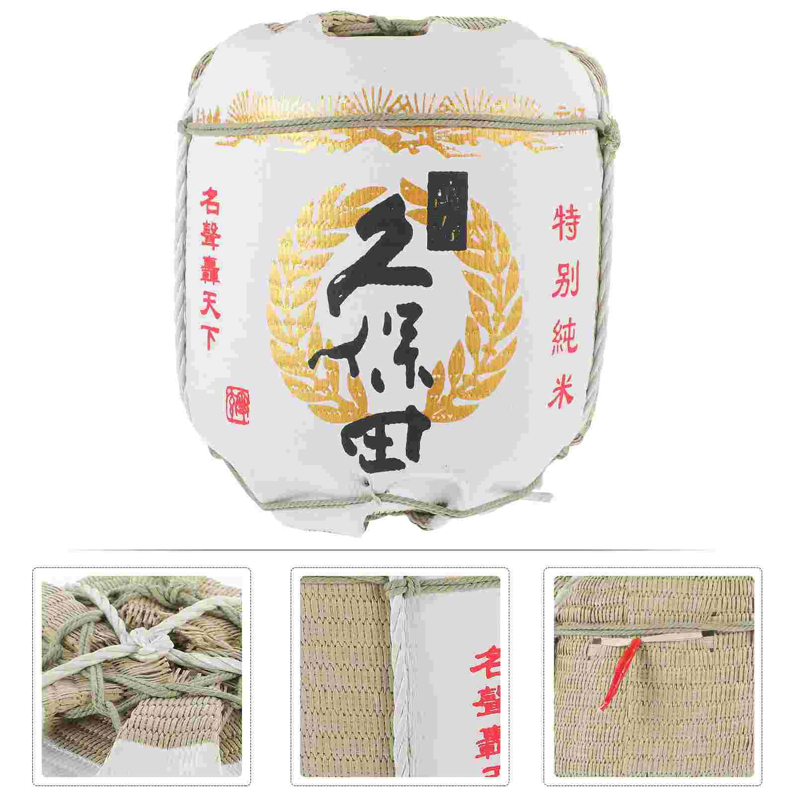 

Japanese Restaurant Barrel Ornament Sushi Shop Ornament Desktop Sake Barrel Ornament