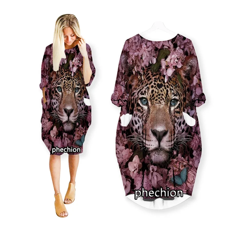 Летнее красивое платье phechion с 3D принтом тигра модное Повседневное средней длины