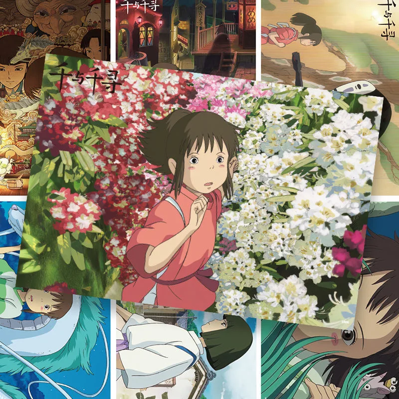 

8 Pcs/Set Anime Paper Poster Chihiro Ogino Figure Art Wall Painting Wall Picture Posters Home Decoration
