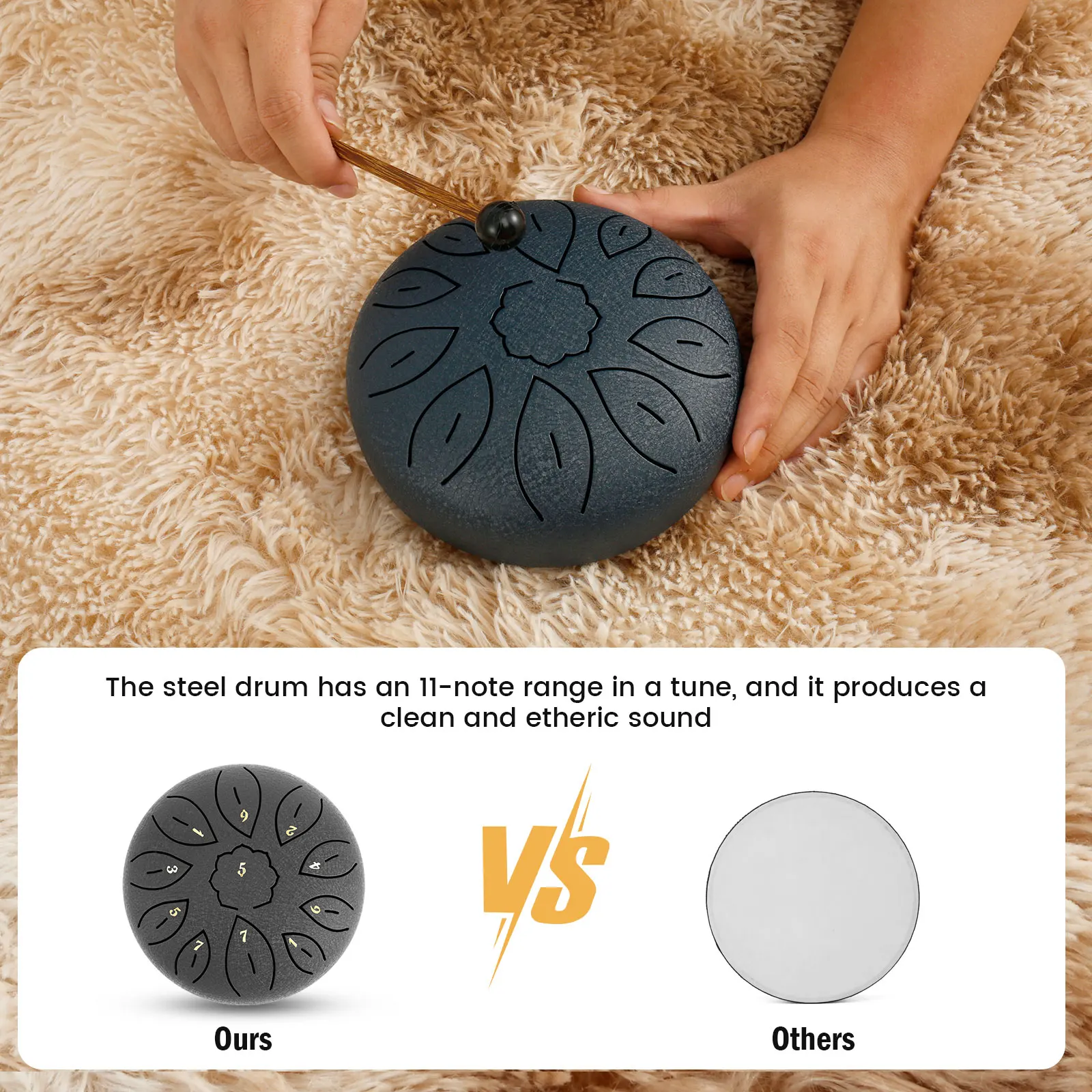 6 дюймов 11 примечаний дождь барабан для улицы долго держится язык экологически