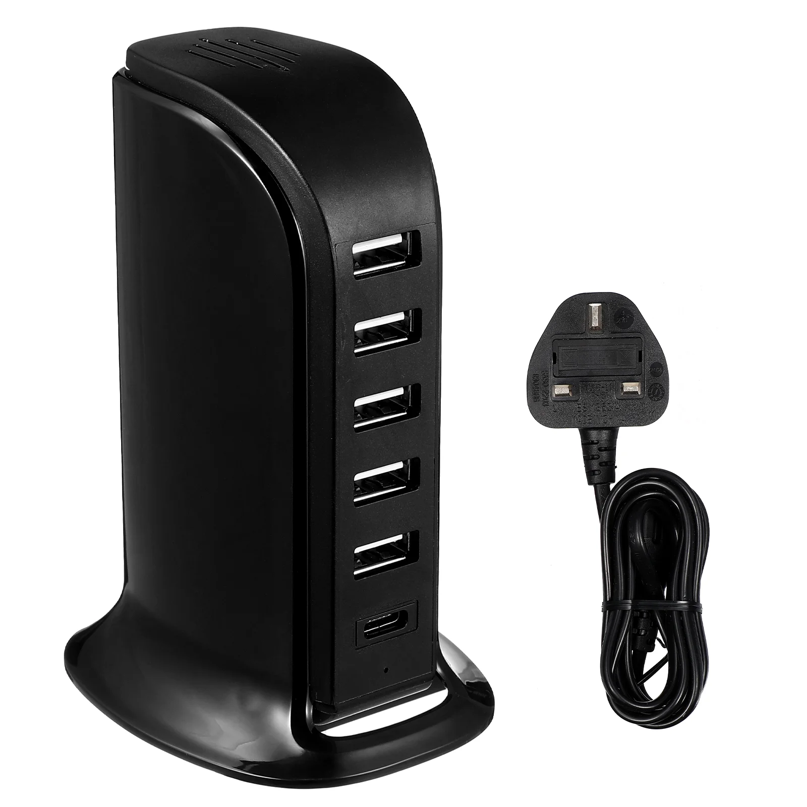 

20W Multiple USB 6-port Table Station USB Charging Hub with UK Plug Black