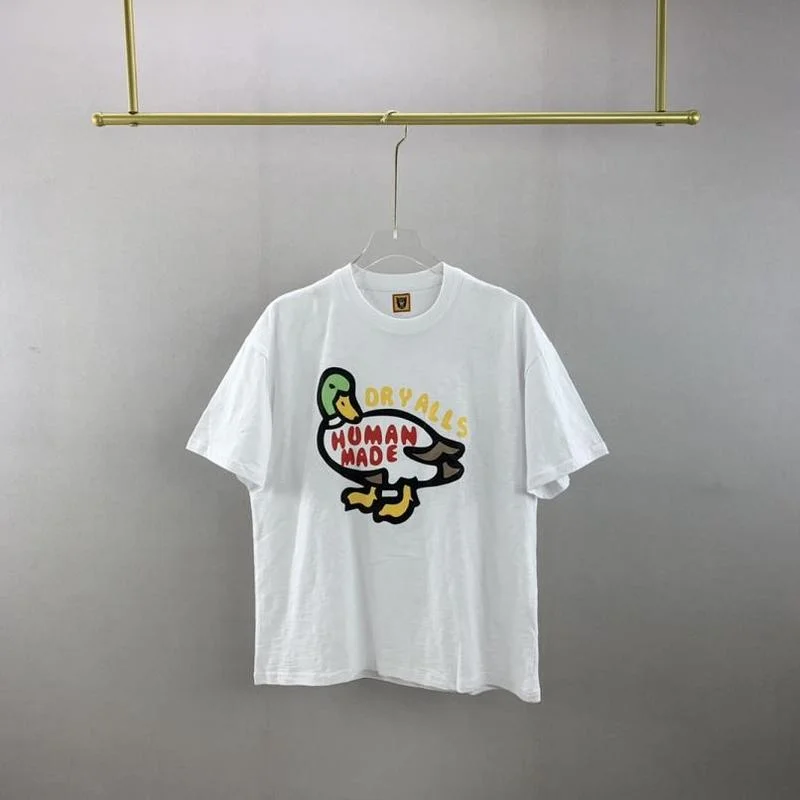

22SS Cute Duck Print HUMAN MADE T Shirt Men Women EU Size 100% Cotton HUMAN MADE Top Tees Fashion Summer Demon Slayer