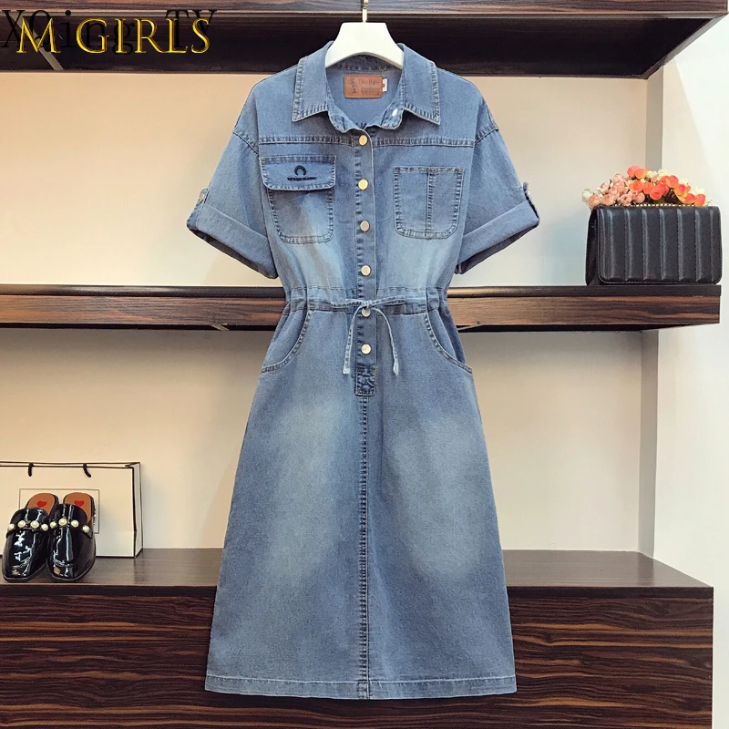 

Женское джинсовое платье, Элегантное однобортное облегающее платье в уличном стиле с высокой талией и коротким рукавом, лето 2022