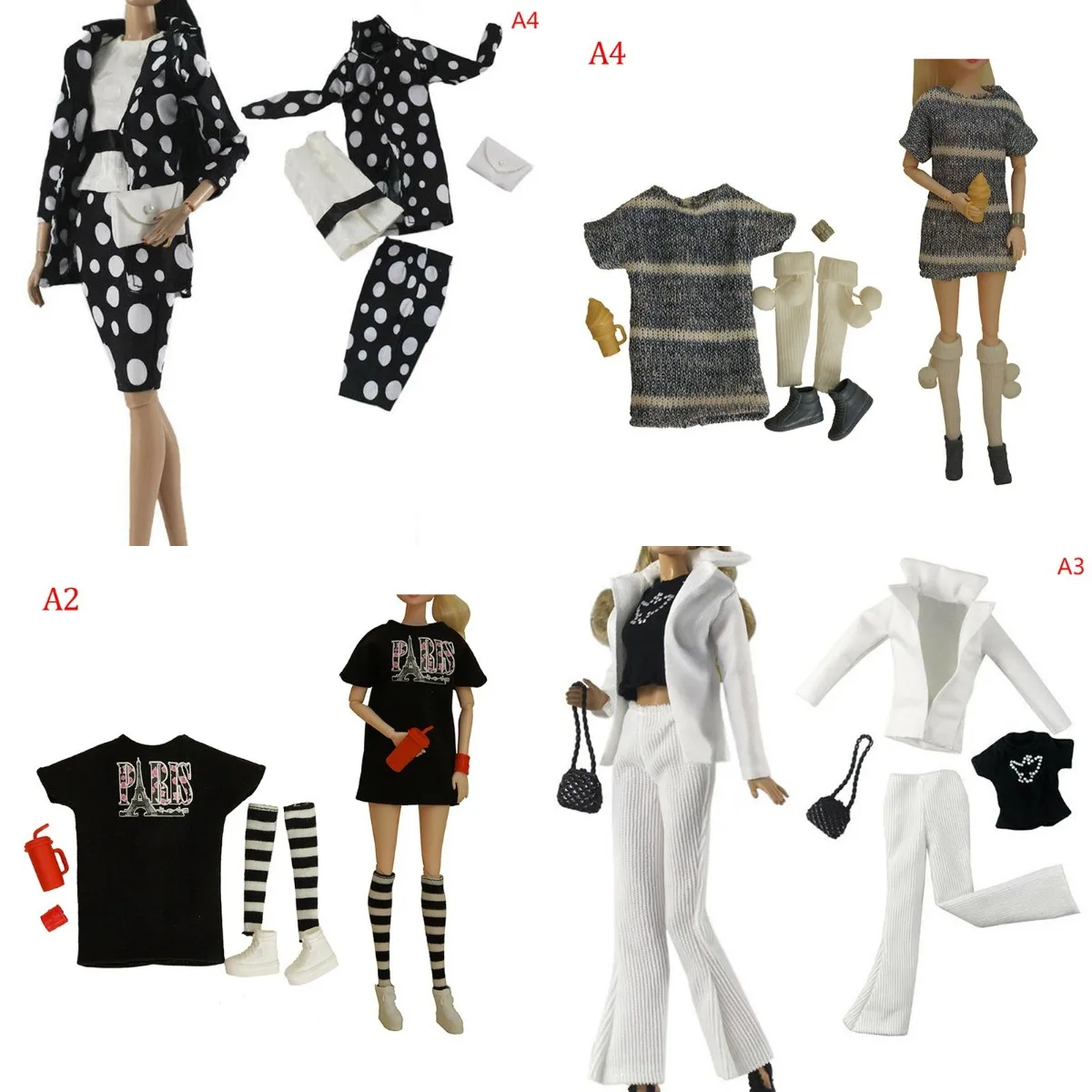 

1set Doll Clothes Dress Doll Suit Jacket Pants Doll Girls And New Born Baby Item,Generation Baby Girl's Toy Gift Random Sent